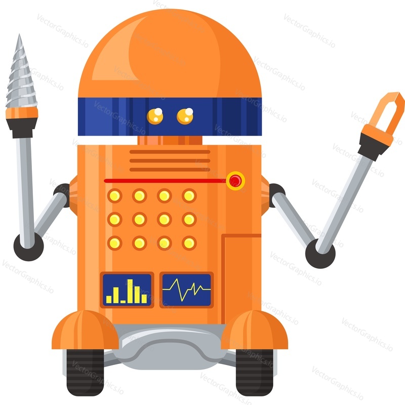 Robot repair assistant vector icon isolated on white background