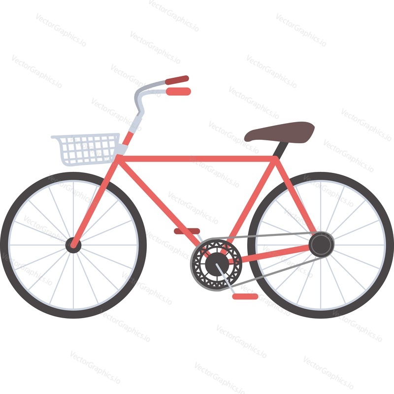 Bicycle with shopping basket vector icon isolated on white background