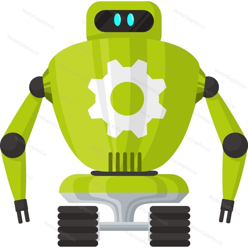 Robot with settings vector icon isolated on white background