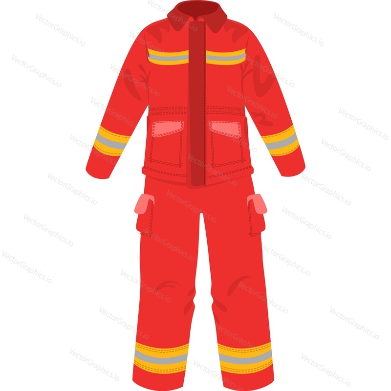 Firefighter costume vector icon isolated on white background
