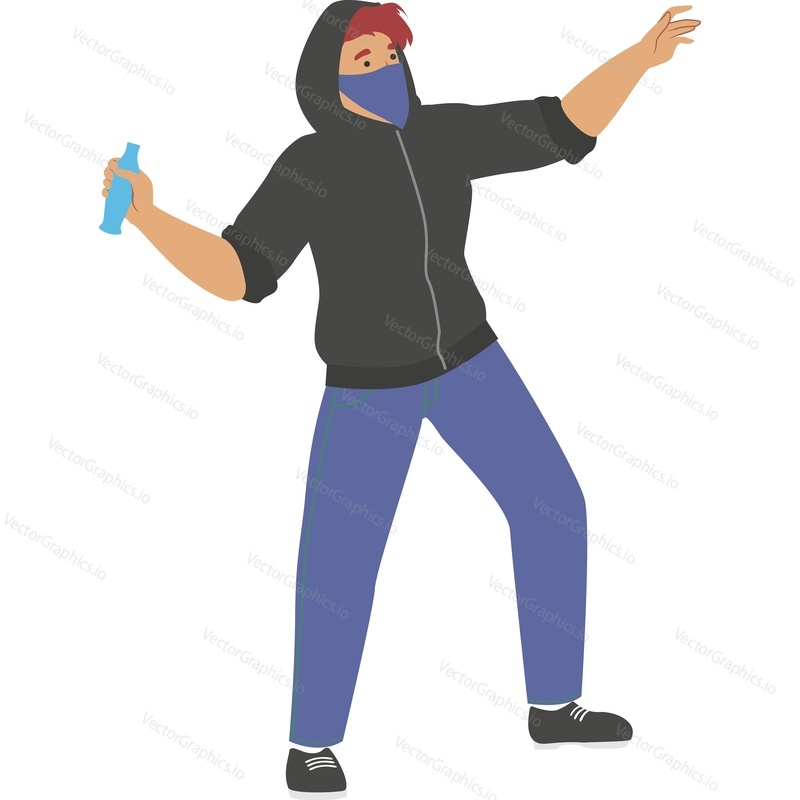 Teenager vandal vector icon isolated on white background