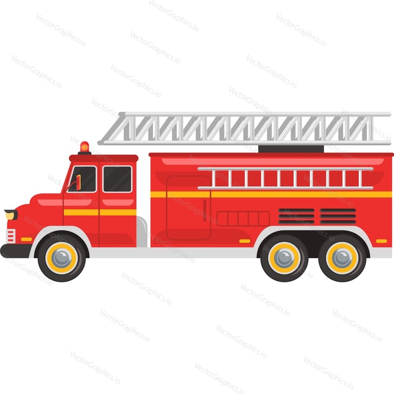 Векторный значок пожарной машины, изолированный на белом фоне