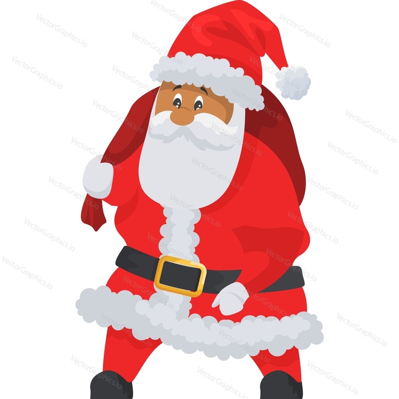 Happy Santa Claus character vector icon isolated on white background.