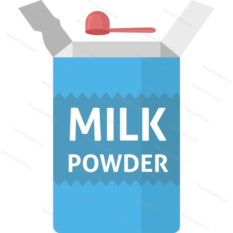 Milk powder for baby feeding vector icon isolated on white background