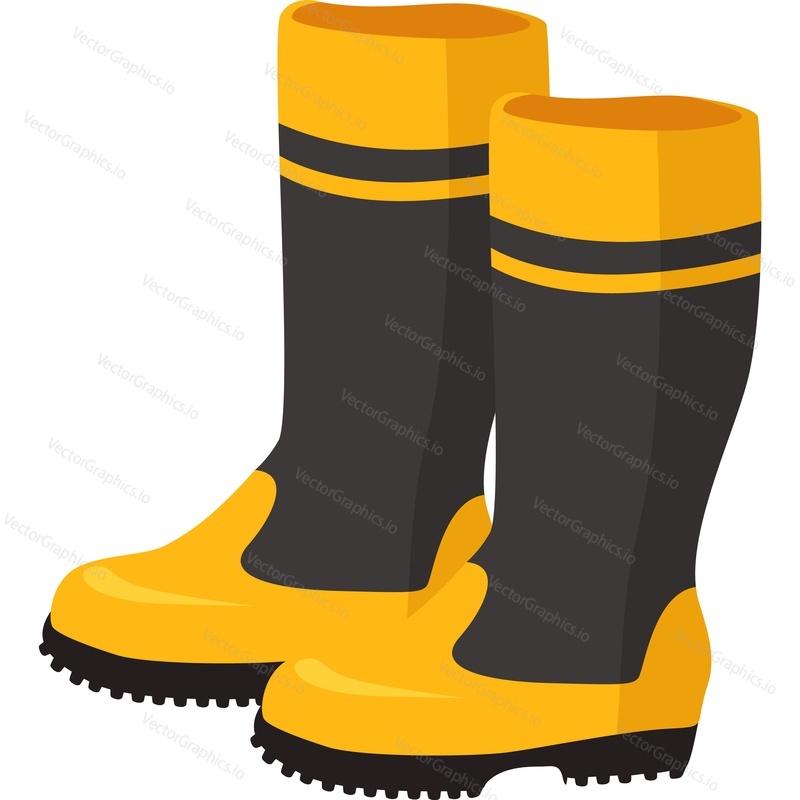 Firefighter rubber boots vector icon isolated on white background