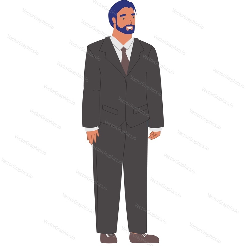 Businessman in suit vector icon isolated on white background