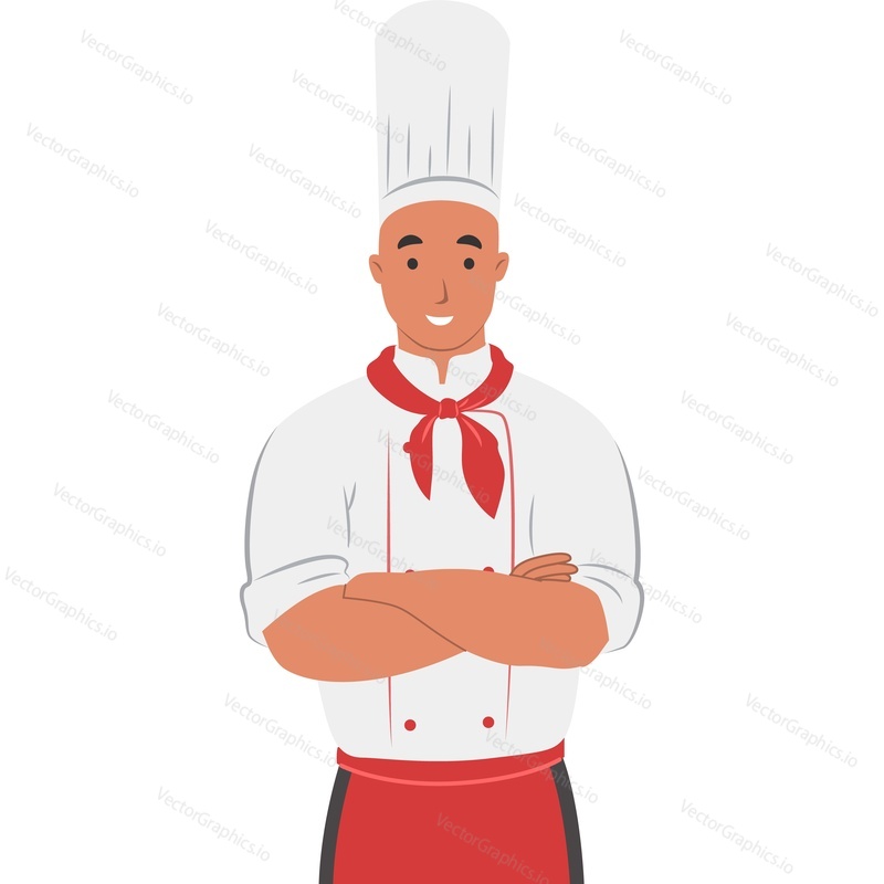 Young master chef vector icon isolated on white background