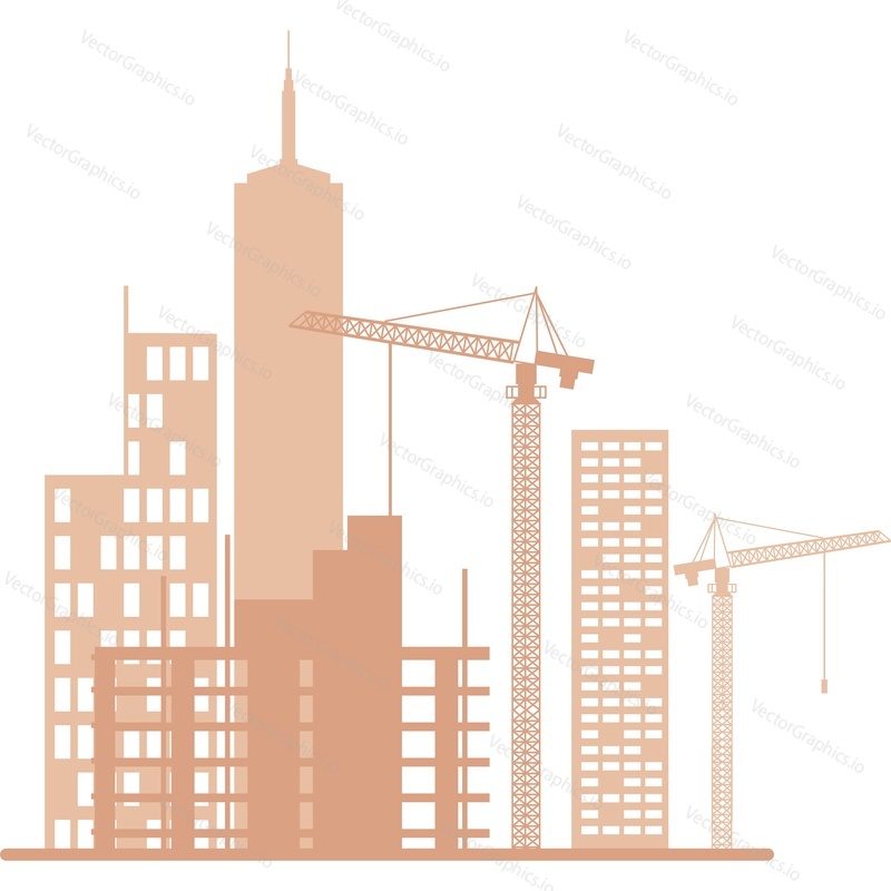 City construction site vector icon isolated on white background.