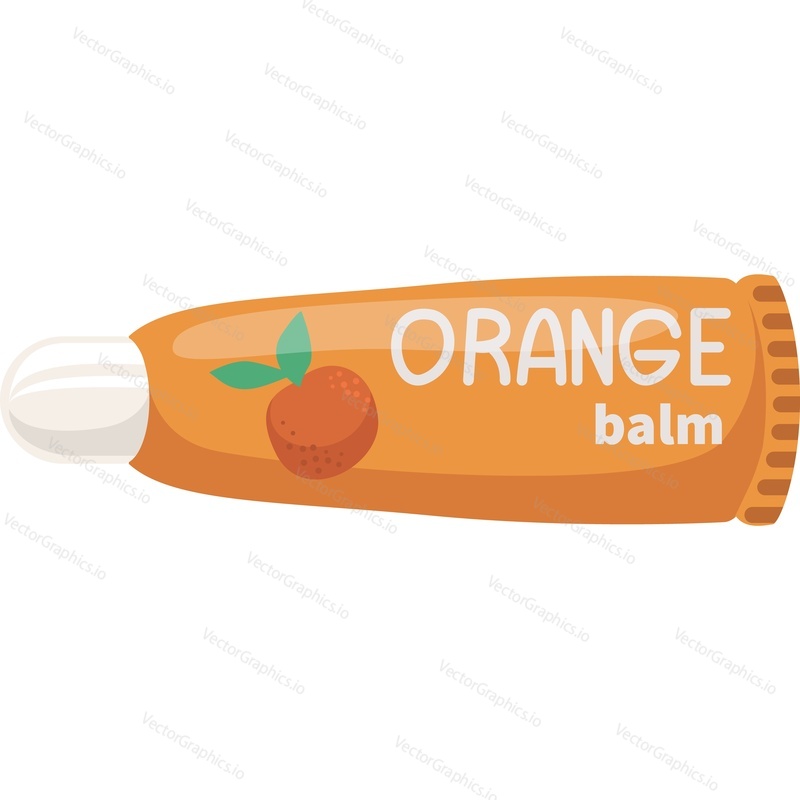 Векторный значок косметики с оранжевым бальзамом, изолированный на белом фоне