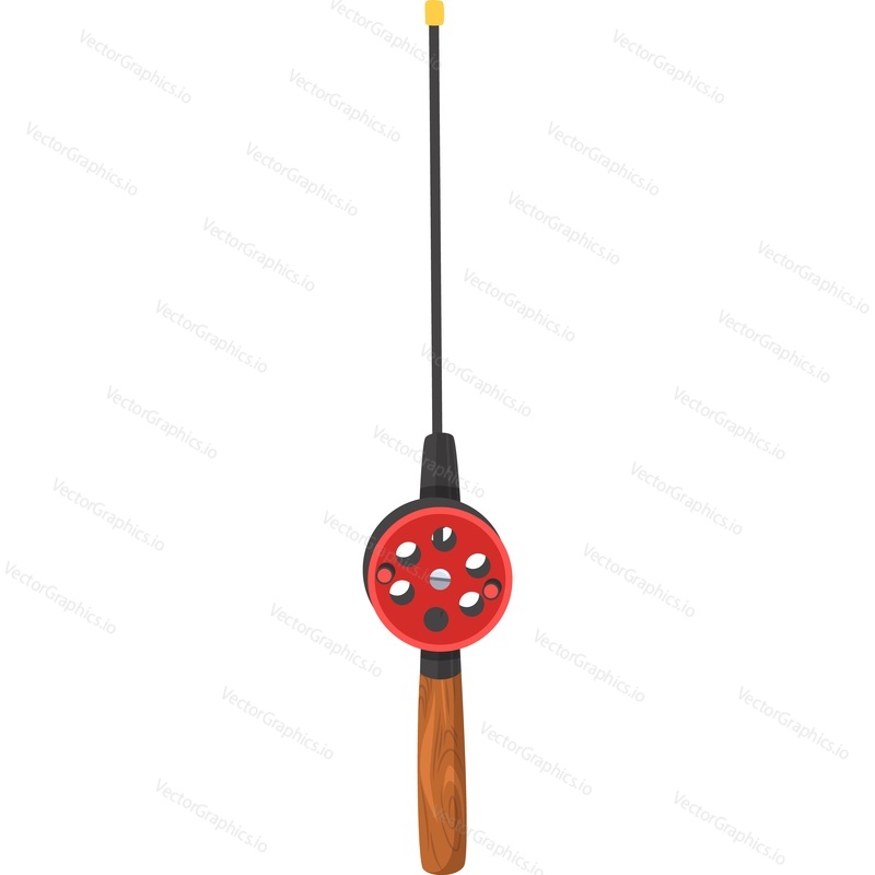 Rod with spool vector icon isolated on white background