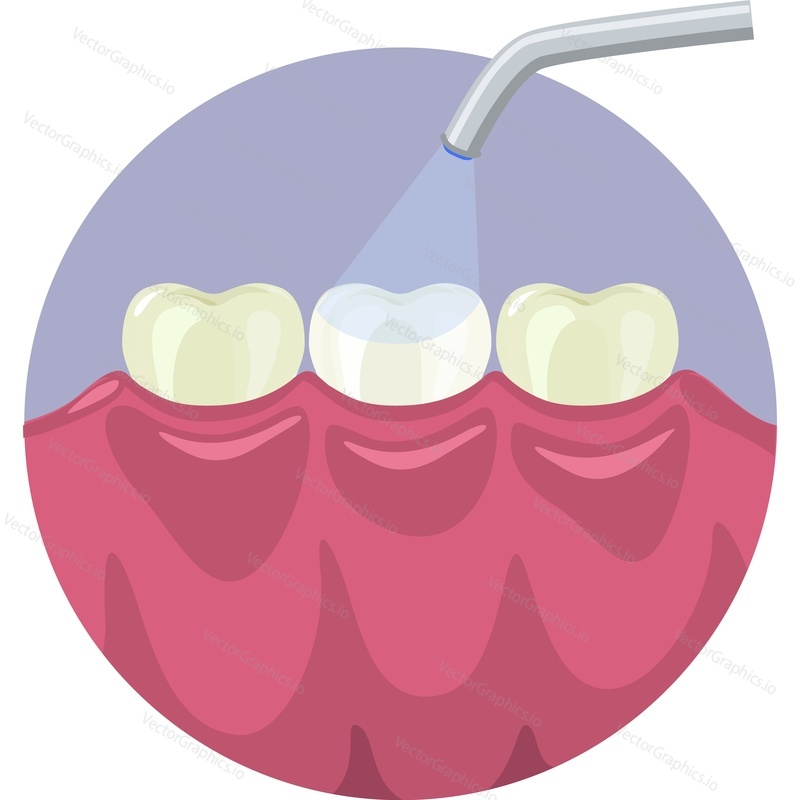 Векторный значок лечения зубной эмали, изолированный на белом фоне