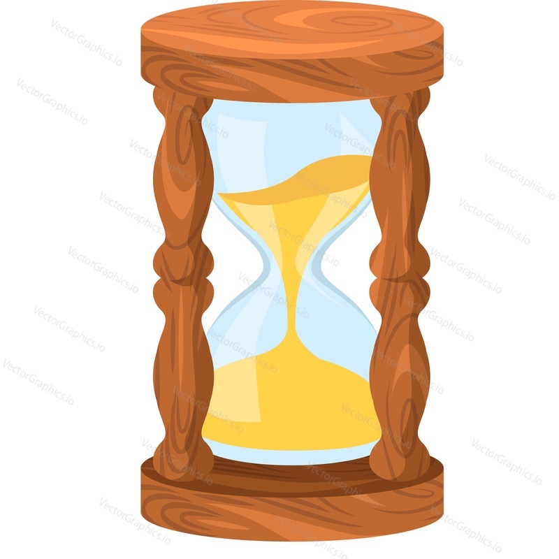 Vintage sand hourglass vector icon isolated on white background