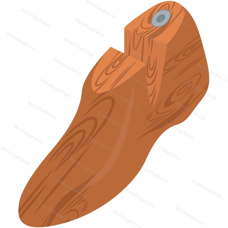 Wooden shoe mold vector icon isolated on white background