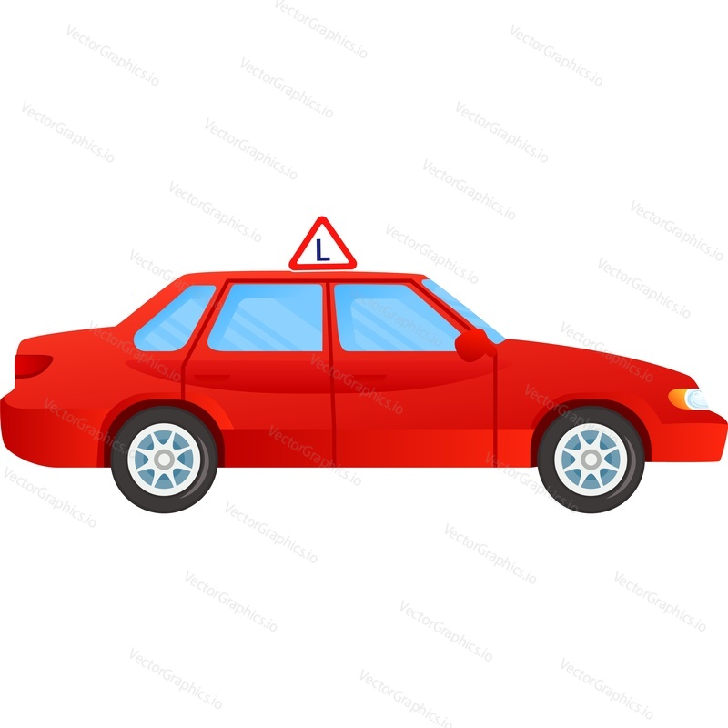 Driving school training car vector icon isolated on white background