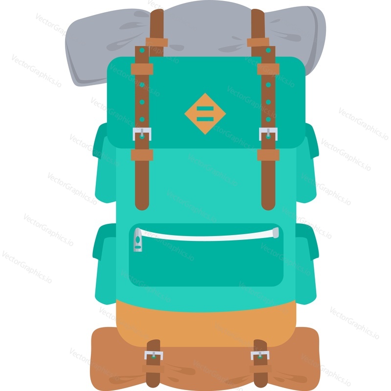 Touristic backpack vector icon isolated on white background