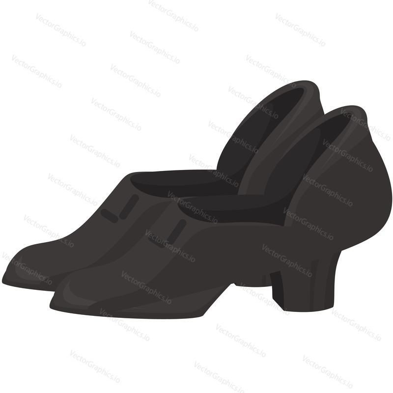 Lady old-fashioned shoes vector icon isolated on white background