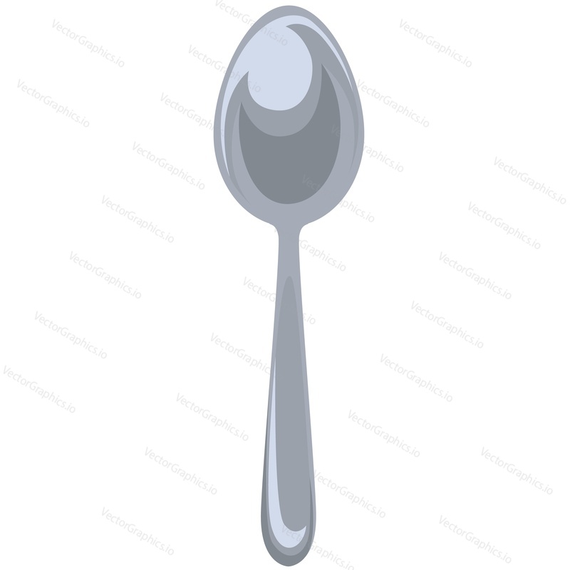 Traveler steel spoon vector icon isolated on white background