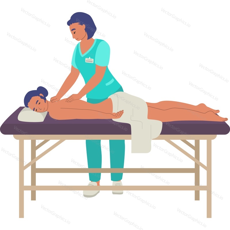 Back rehabilitation massage vector icon isolated on white background