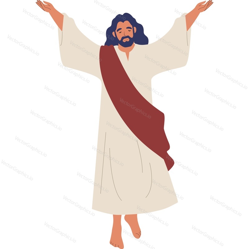 Resurrection of Jesus Christ Bible characters vector icon isolated background.