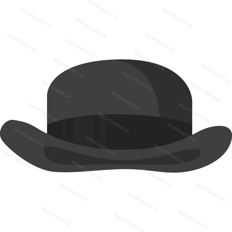 Векторный значок шляпы-котелка английского джентльмена, изолированный на белом фоне