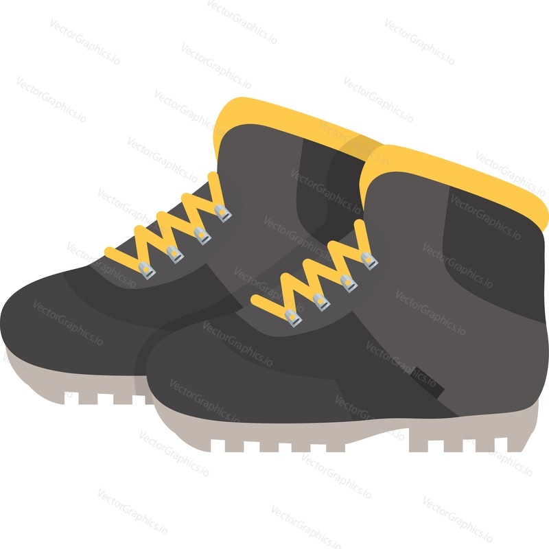 Traveler trekking boots vector icon isolated on white background