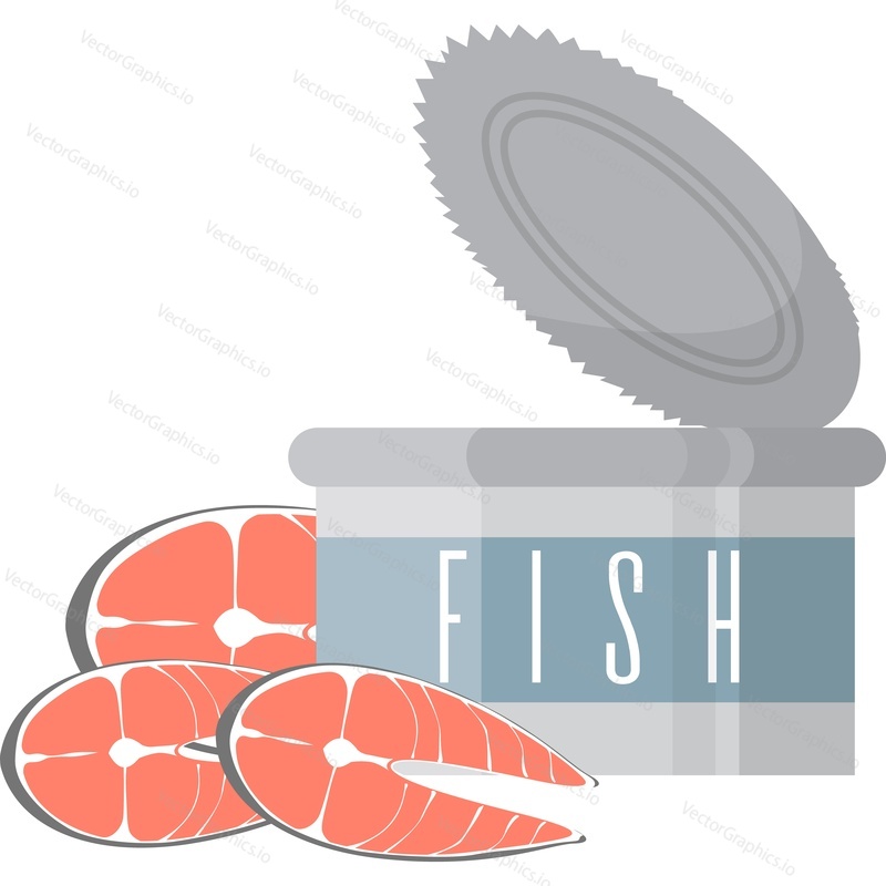 Canned fish vector icon isolated on white background