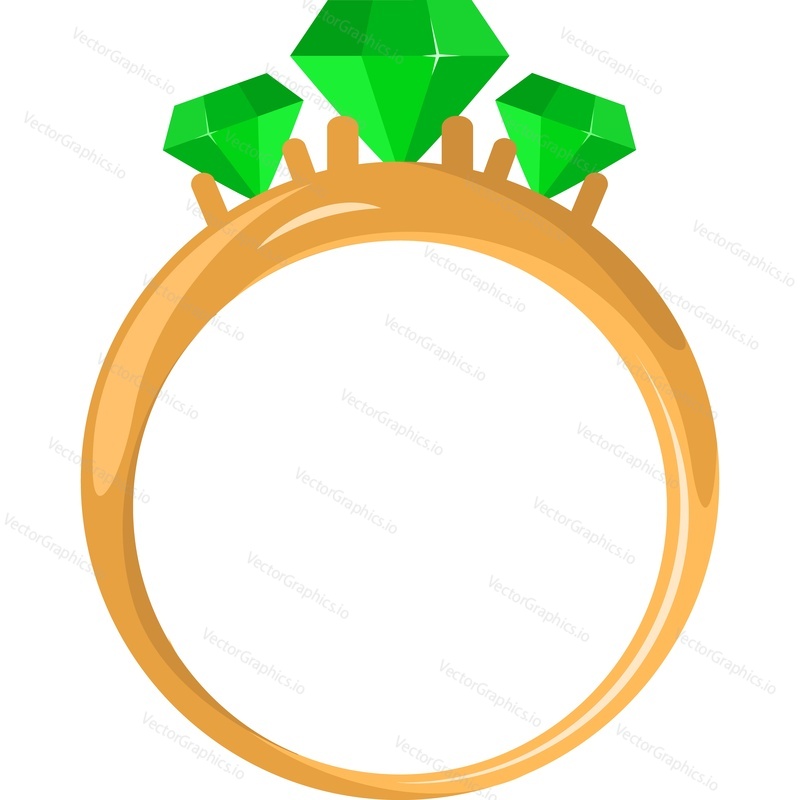Precious ring with gems vector icon isolated on white background