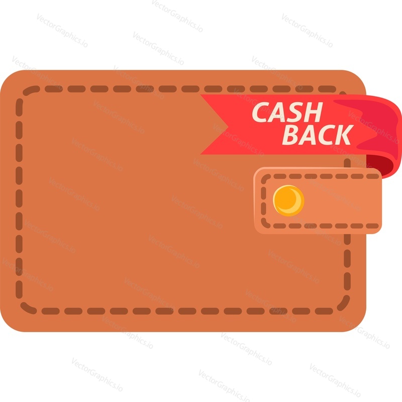 Wallet with cashback tag vector icon isolated on white background