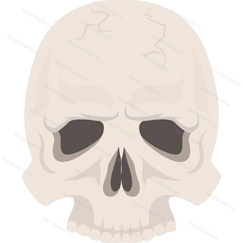 Векторный значок волшебного человеческого черепа, изолированный на белом фоне