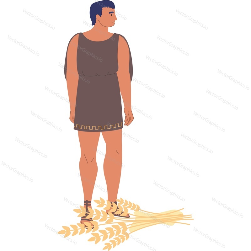 Ancient Roman man farmer vector icon isolated background.