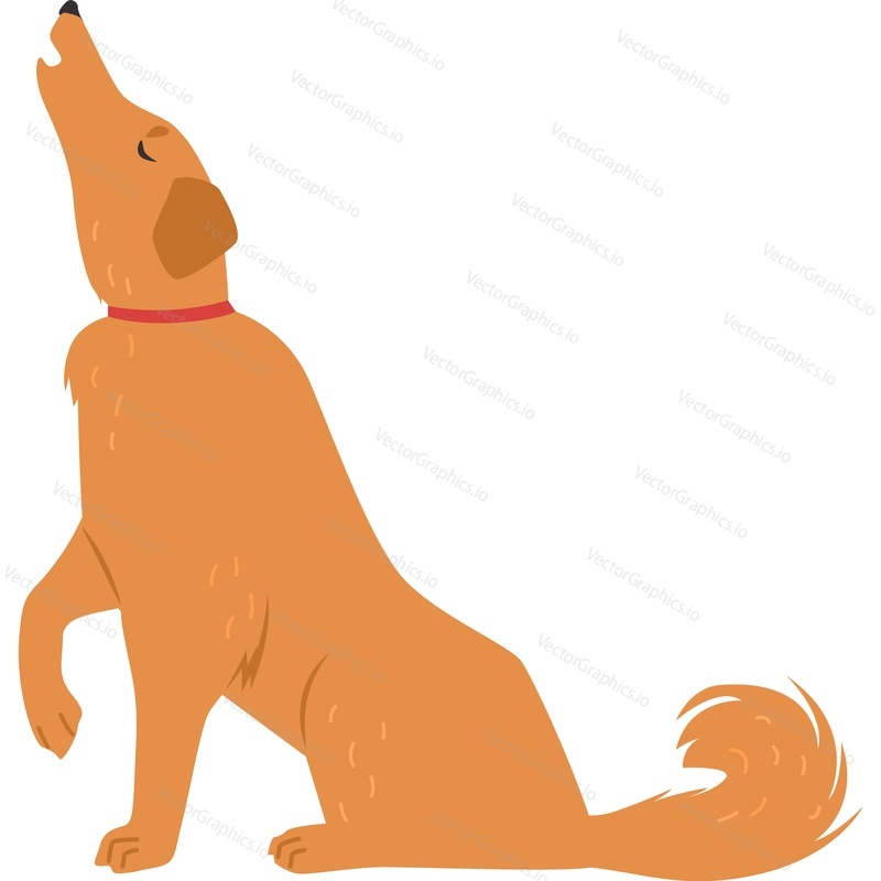Dog howling vector icon isolated on white background
