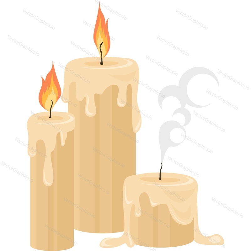 Векторный значок горящих свечей, изолированный на белом фоне
