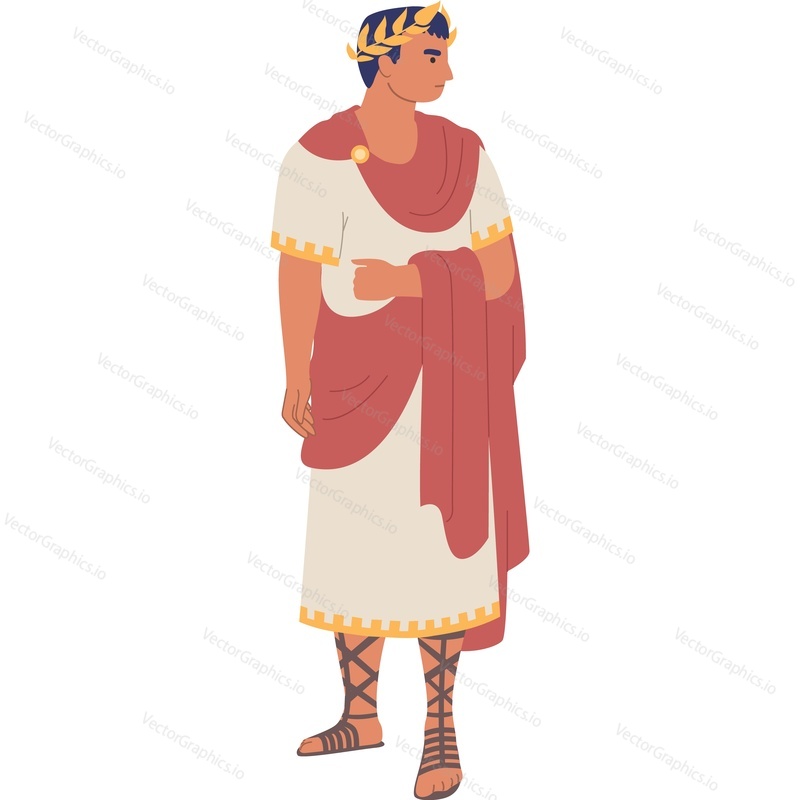 Ancient Roman Emperor vector icon isolated background.
