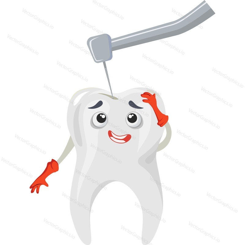 Sick tooth drilling vector icon isolated on white background