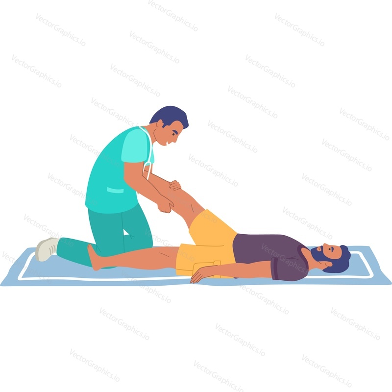 Leg rehabilitation massage vector icon isolated on white background