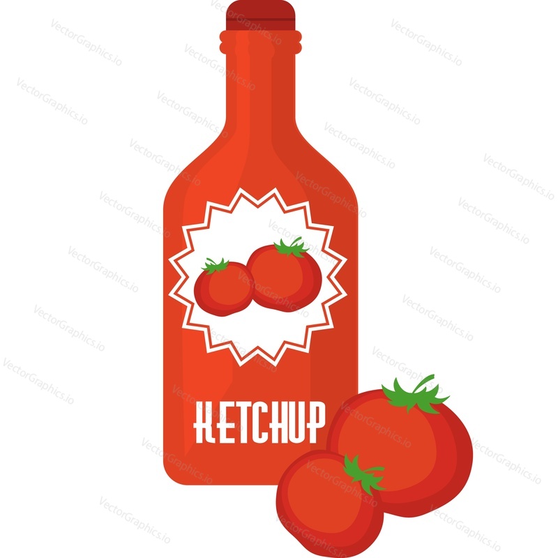 Векторный значок товара для кетчупа, изолированный на белом фоне