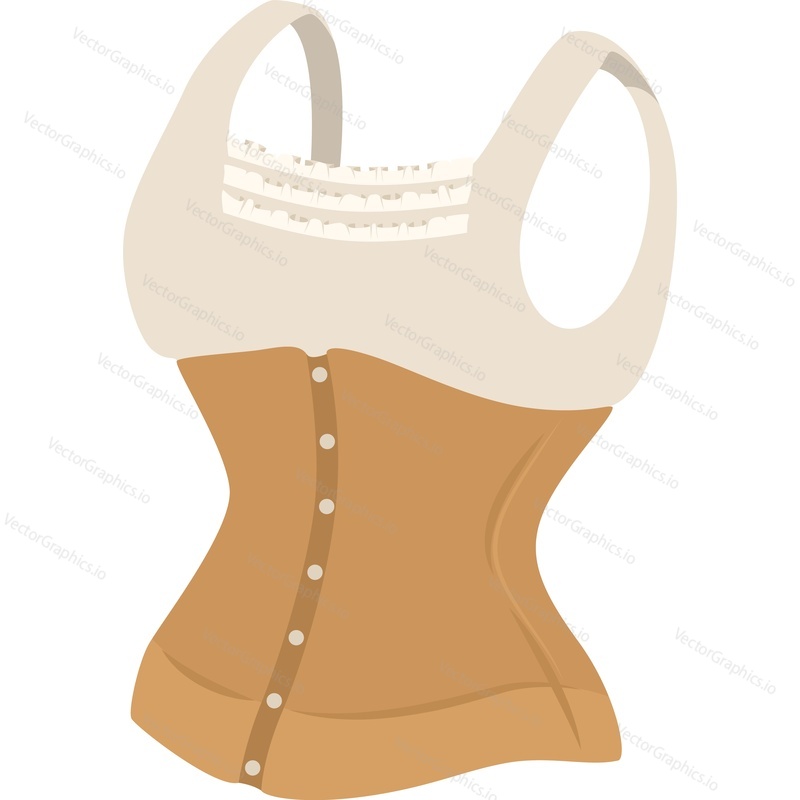 Vintage female corset vector icon isolated on white background