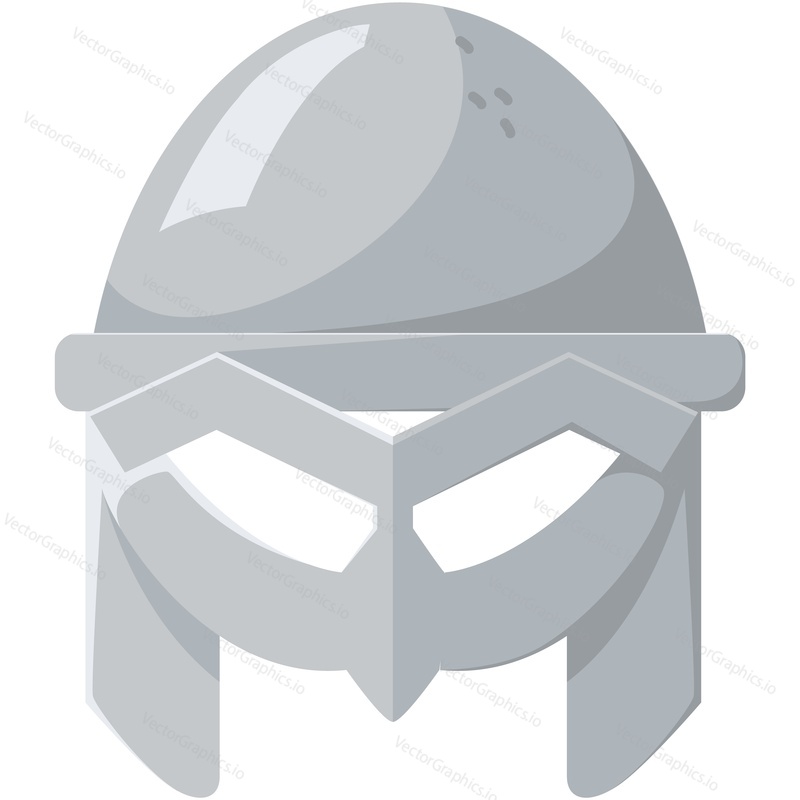 Warrior helmet vector. Medieval soldier armour hat icon. Knight war head mask isolated on white background