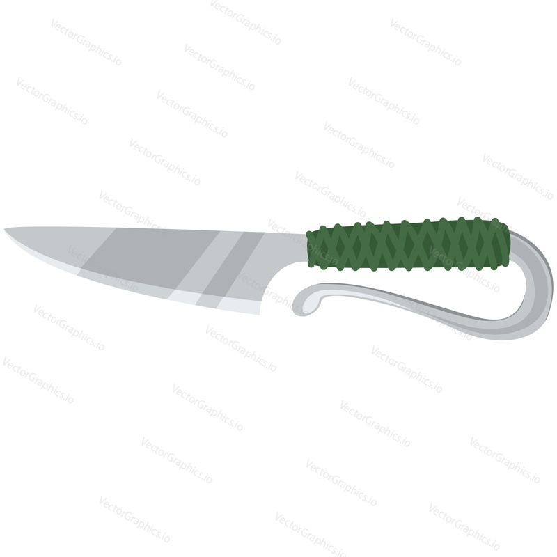 Viking battle knife vector. Knight medieval dagger or ancient scandinavian sword isolated on white background. Norse warrior weapon illustration