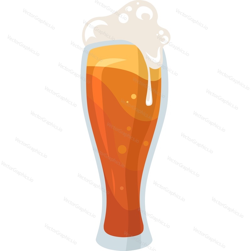 Glass of bear vector icon isolated on white background