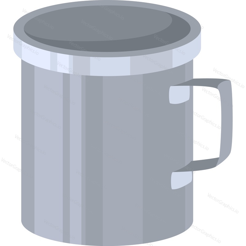Traveler steel mug vector icon isolated on white background