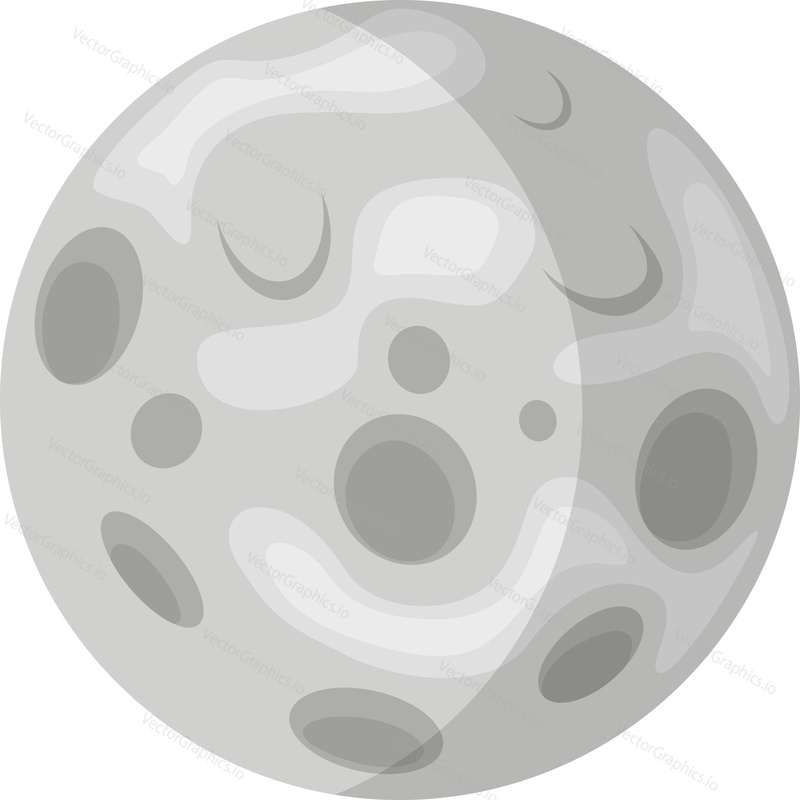 Moon surface vector icon isolated on white background