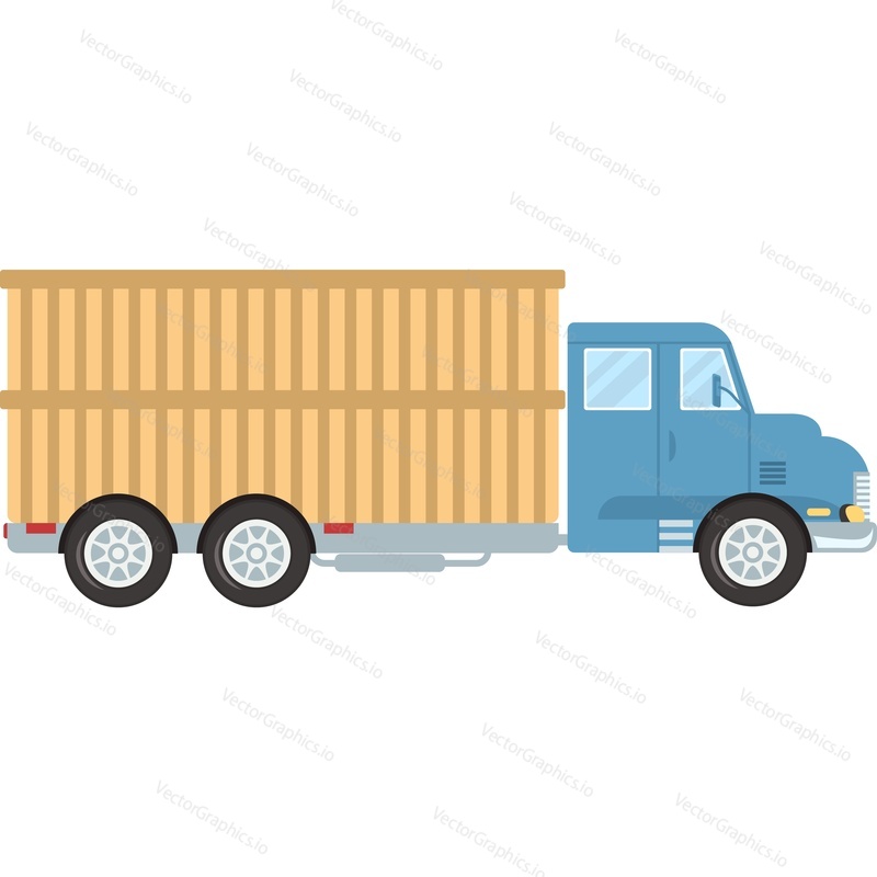 Delivery truck vector icon isolated on white background