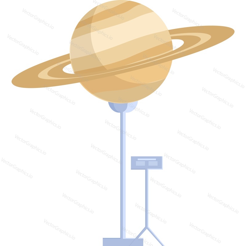 Jupiter on stand in planetarium vector icon isolated on white background