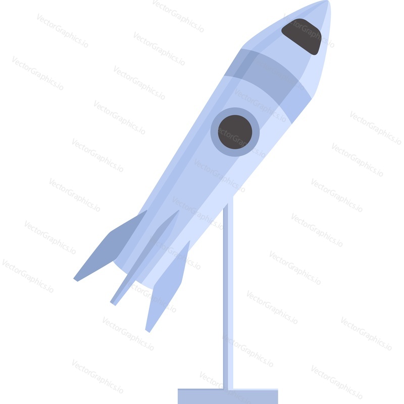 Rocket on stand vector icon isolated on white background