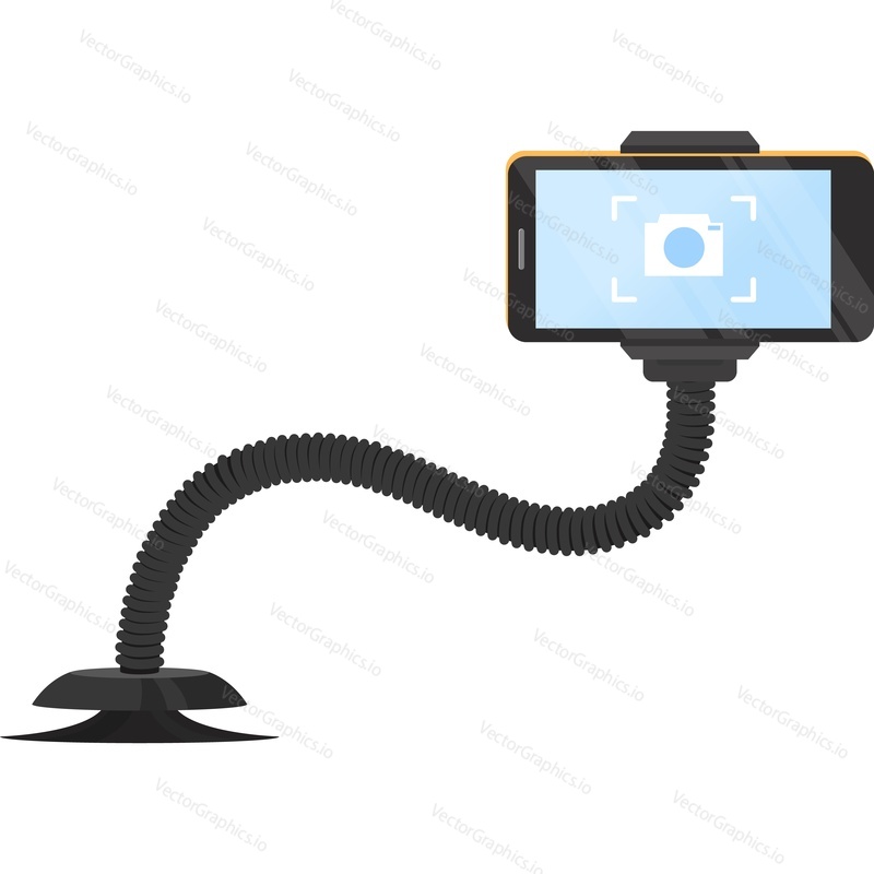Smartphone on adjustable stand vector icon isolated on white background