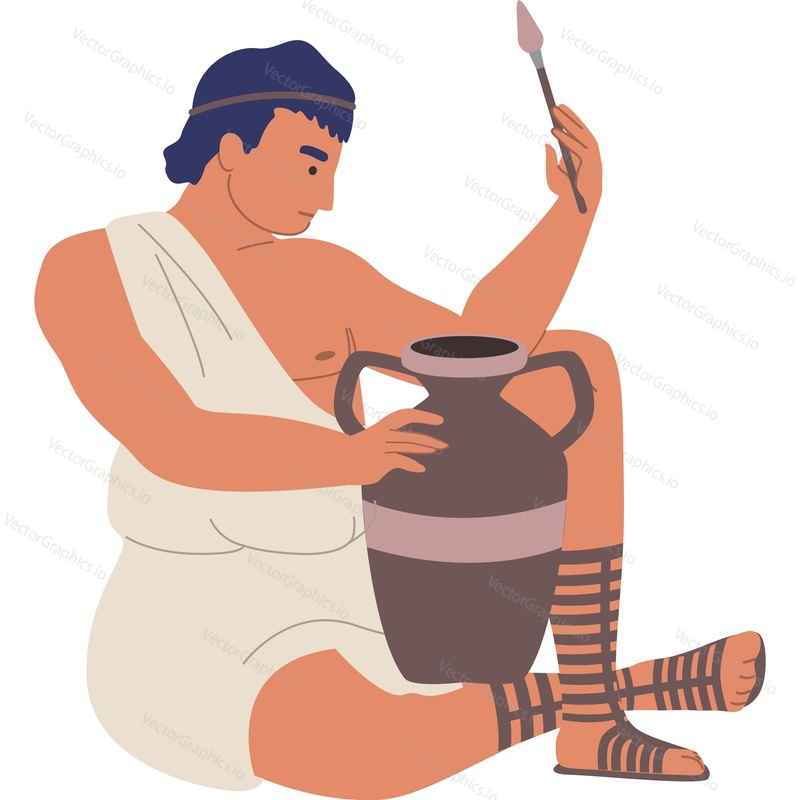 Ancient earthenware maste vector icon isolated background.