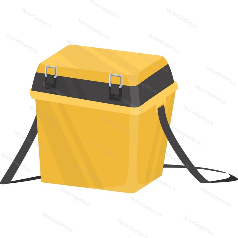 Bucket fridge for fish vector icon isolated on white background