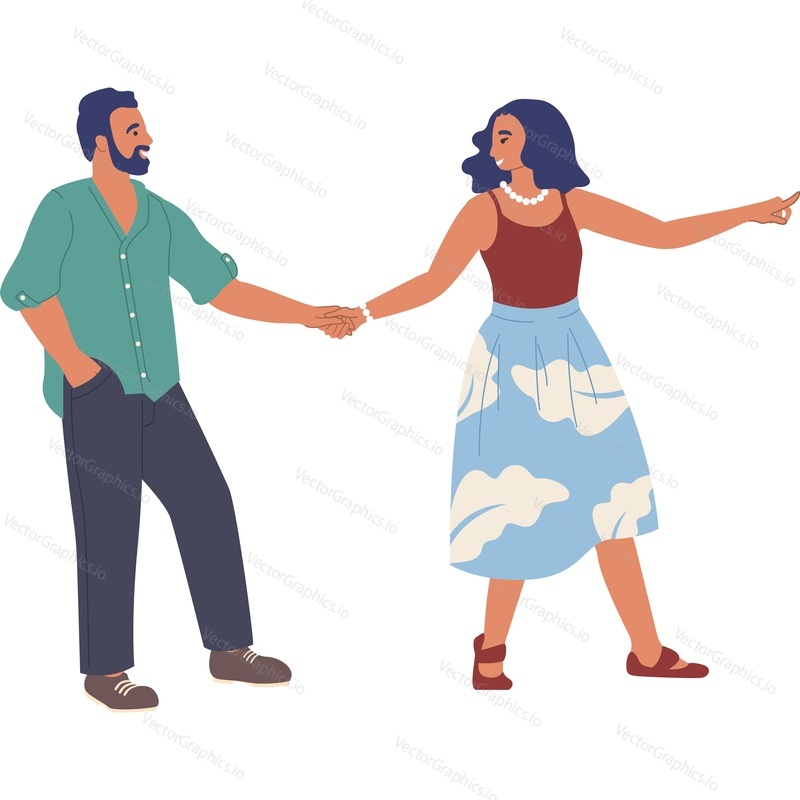 Happy man and woman characters vector icon isolated background.