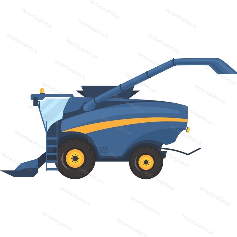 Combine for harvesting on farm fields vector icon isolated on white background